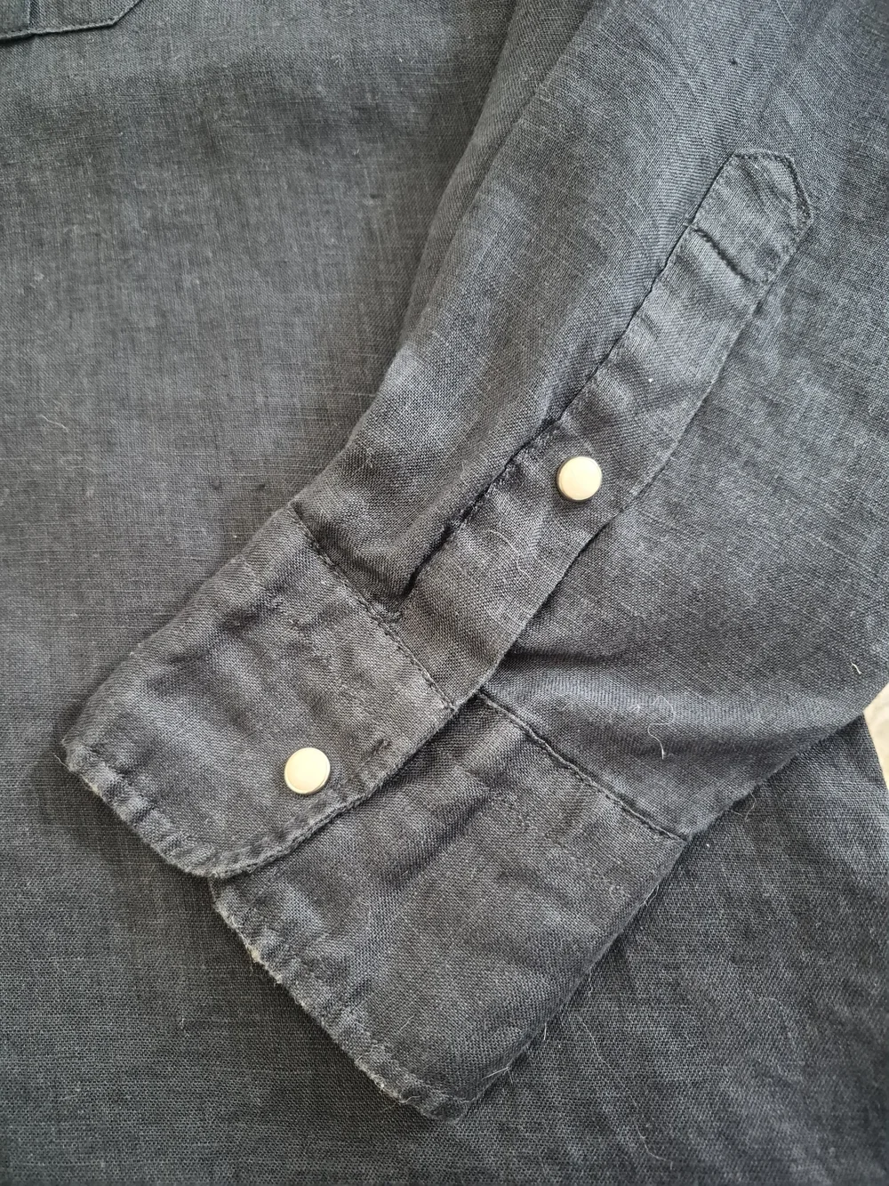 Doppelgänger Linen Western Shirt Black XXL Coastal Cowboy Italy Southern Cruise - Picture 5 of 12